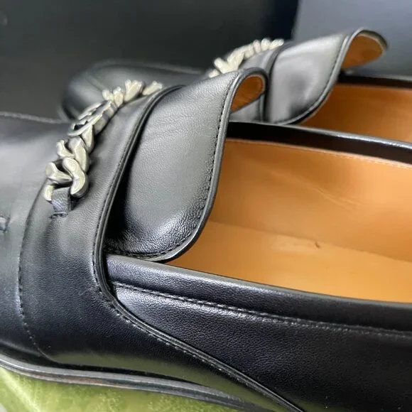GUCCI Men's Chain Calf Black Leather Loafer, 739774, Gucci 11 - Picture 12 of 16